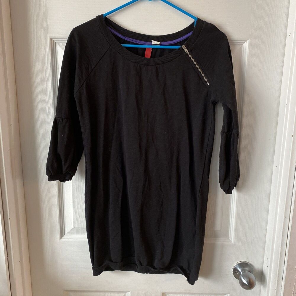 Divided By H&M Blouse Women’s Size 10 3/4 Sleeve Partial Zip Pullover Round Neck